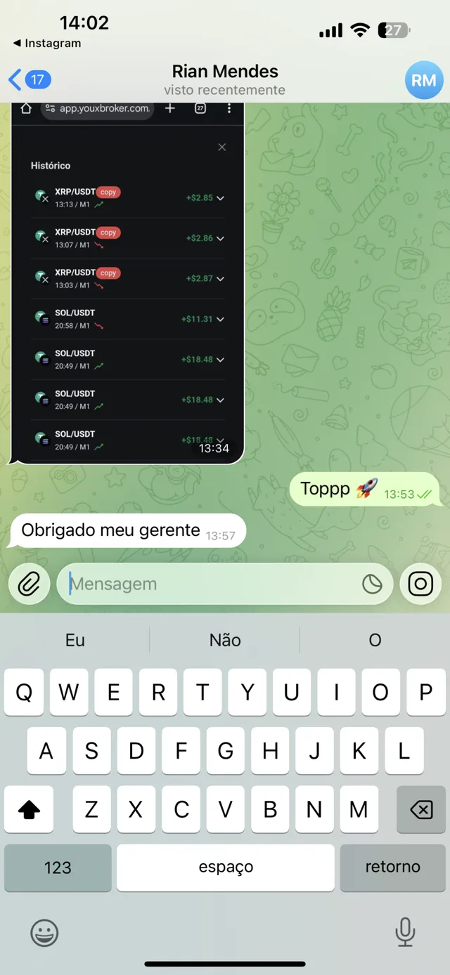 Mensagem de aluno da Ultron Academy